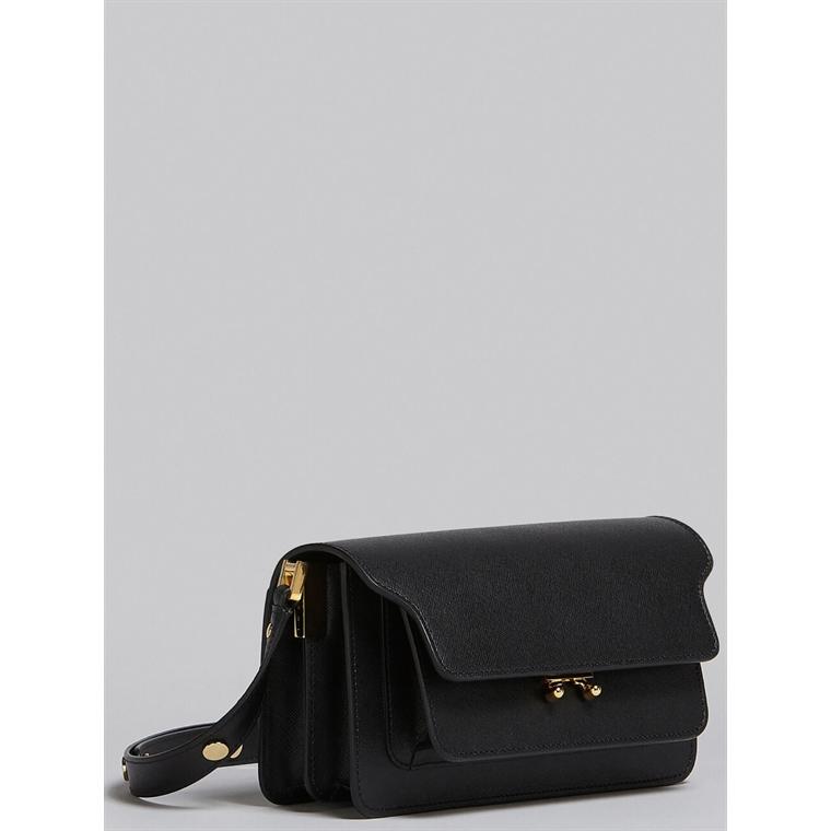 MARNI Saffiano Trunk Bag EW, Sort